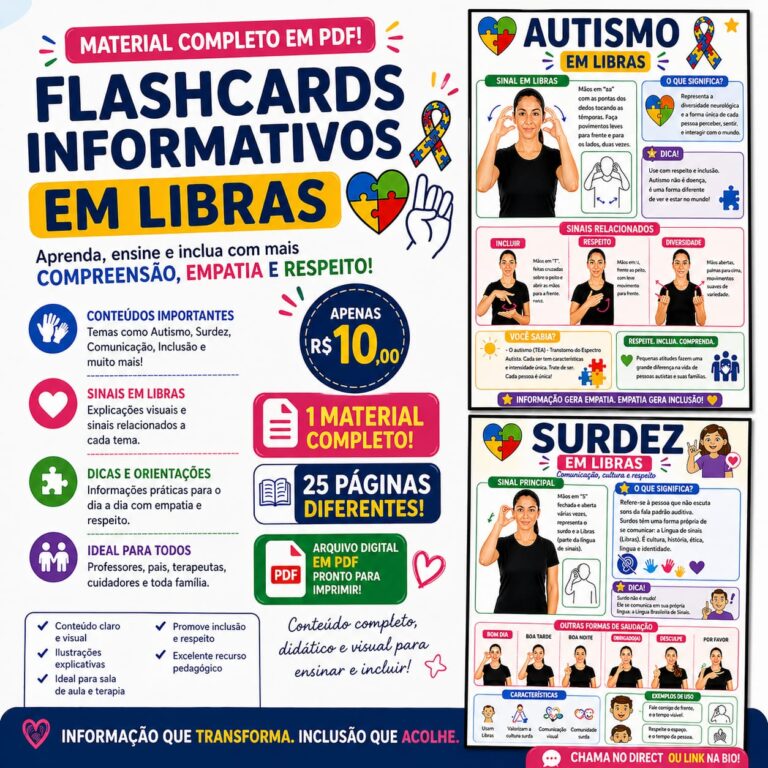 Flashcards informativos em libras